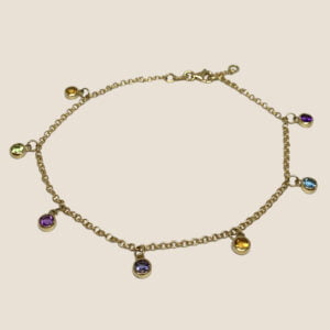 Anklet bracelet in yellow gold